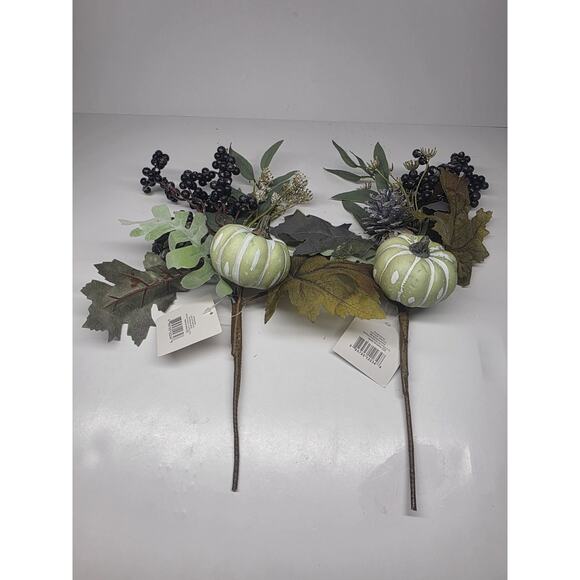 Pumpkin Pinecone Berry Bush Table Decor Thanksgiving Artificial Harvest Fall - Picture 1 of 7